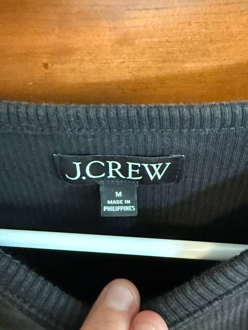 J. Crew Black Ribbed Tee with Ruffle Cap Sleeves - Picture 2 of 2